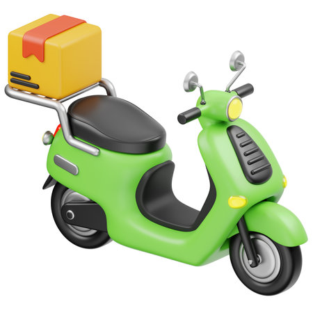 Scooter Motorcycle Delivery 3D Iconの写真素材