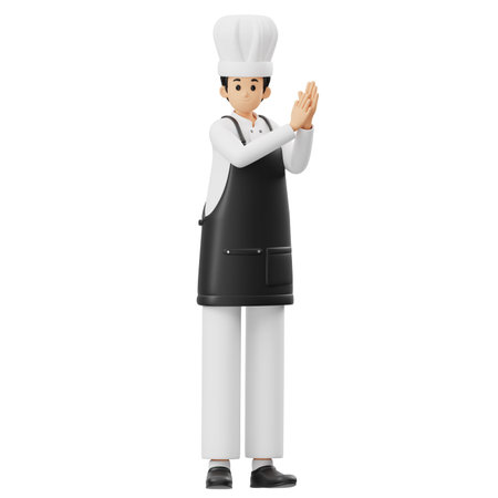 Illustration of a cartoon chef, isolated on a white background.の写真素材