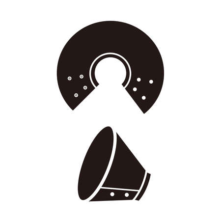 Monochrome illustration of Elizabethan collar for pets such as dogs and cats.のイラスト素材
