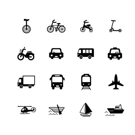 Simple icon set for vehicles.のイラスト素材