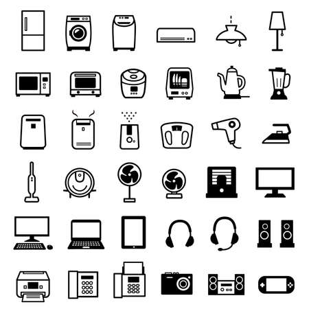 Household electrical appliances icon set.のイラスト素材