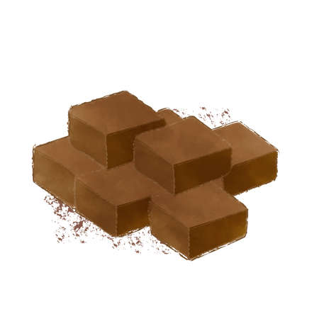Realistic watercolor style illustration of raw chocolate.のイラスト素材