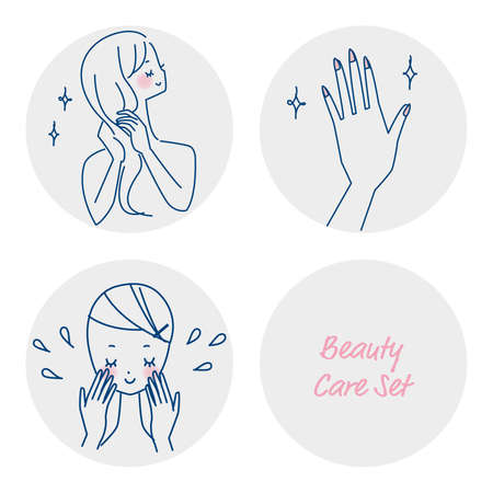 Illustration set of women related to beautyのイラスト素材