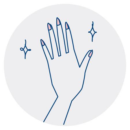 Simple line drawing of a woman's beautiful hand.のイラスト素材