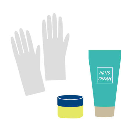 Illustration set of hand care goods.のイラスト素材