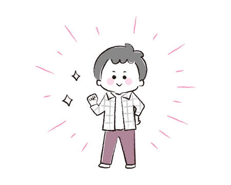 Elementary school boy who are full of motivation.のイラスト素材