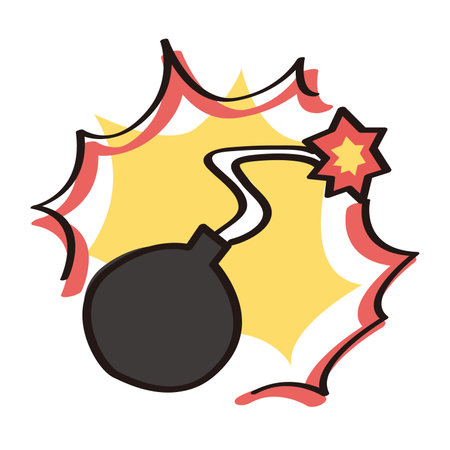 A bomb that ignites and explodes on a fuse.のイラスト素材