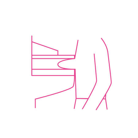 Breast cancer screening with mammography.のイラスト素材
