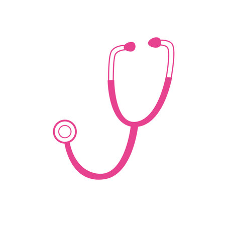 A line drawing of a simple stethoscope.のイラスト素材