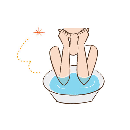 Color line drawing of elbow bath.のイラスト素材