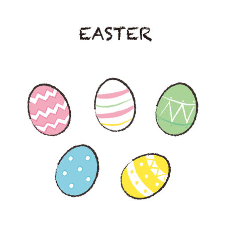 set of 5 easter eggs.(color)のイラスト素材