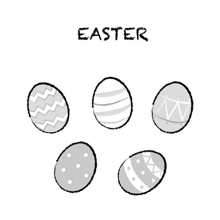 set of 5 easter eggs.(1 color)のイラスト素材