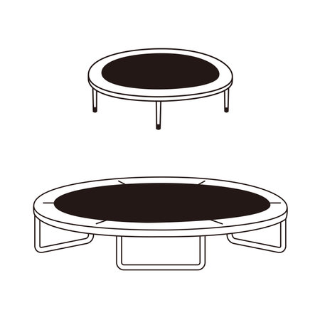 Set of large and small home trampolines 1 color.のイラスト素材