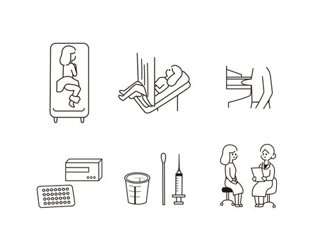 Illustration set about diseases peculiar to women.のイラスト素材