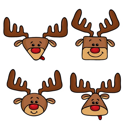 illustration of cute happy deersのイラスト素材
