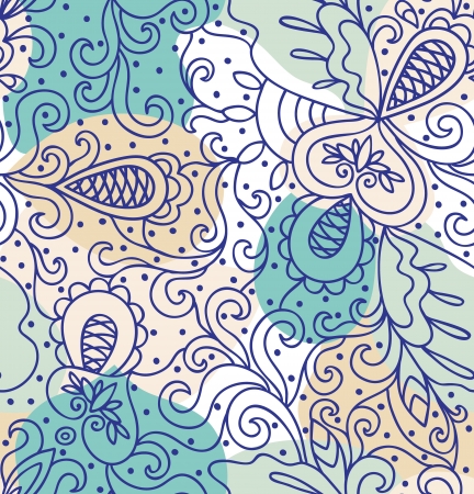 Seamless abstract hand-drawn pattern, blue background  Seamless pattern can be used for wallpaper, pattern fills, web page background,surface textures のイラスト素材