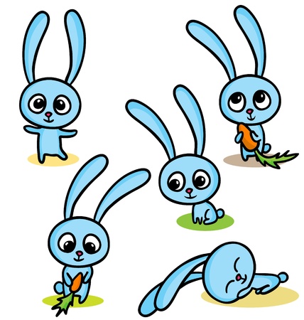 A vector illustration of happy easter bunnies のイラスト素材