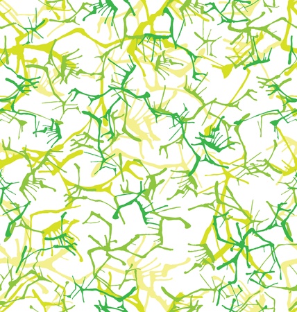 Vector pattern with different ink blots on green backgroundのイラスト素材