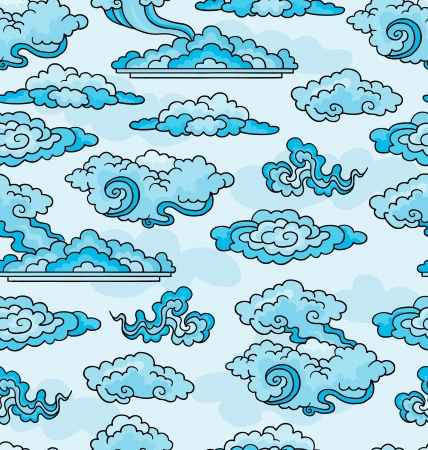 Decorative clouds  Elements for design  Seamless background  のイラスト素材