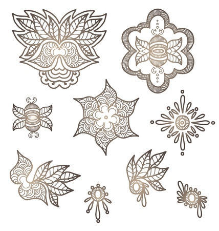 Ornamental indian elements for designのイラスト素材