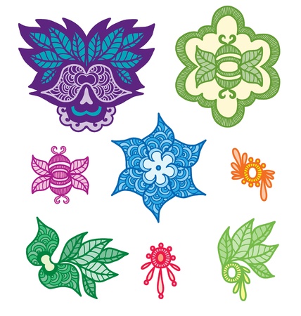 Ornamental indian elements for designのイラスト素材