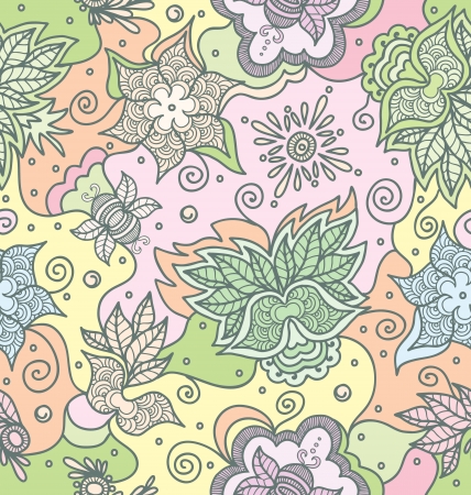 Floral Seamless Texture. Summer theme seamless pattern, wallpaper, summer texture, wrapping with flowers, spring and summer theme for your design のイラスト素材