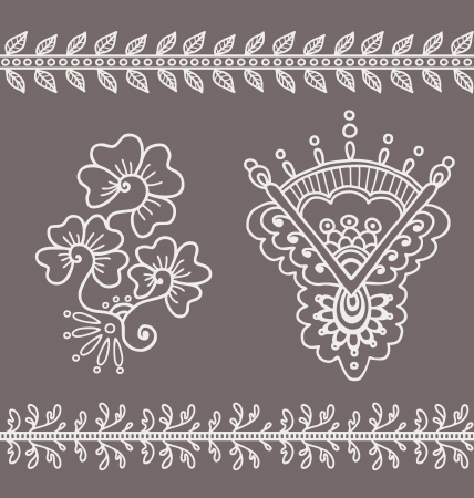 Ornamental indian elements for designのイラスト素材