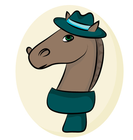 line illustration of a horse - the symbol of 2014のイラスト素材
