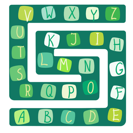 Funny alphabet. Vector illustration of a board game with the alphabetのイラスト素材