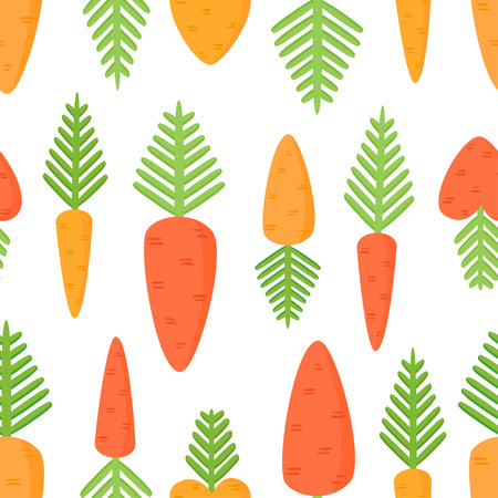 Vector seamless pattern with cartoon carrots.のイラスト素材