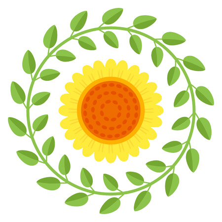 Beautiful sunflower isolated on a white background.のイラスト素材