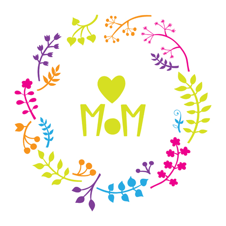 Happy mothers day card. Bright spring concept illustrationのイラスト素材