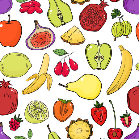 Colorful pattern with fruits.のイラスト素材