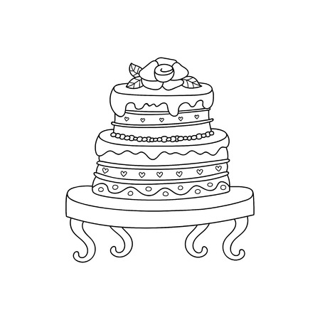 Vector wedding cake for Wedding invitations or announcements.のイラスト素材