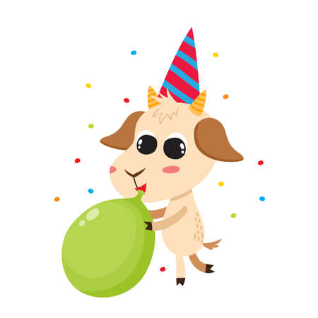 set of cartoon funny goats isolated on white background.のイラスト素材