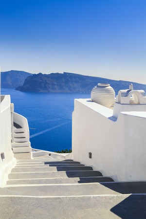 Sea view from Santorini island, Greeceの写真素材