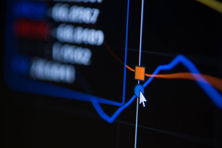 Stock market chart,Stock market data on LED display concept.の写真素材