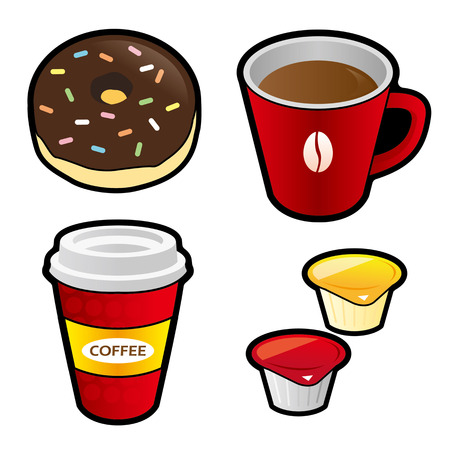 Coffee and  Donuts illustrationのイラスト素材