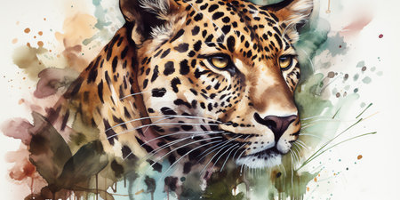 Wildlife Illustrations: A realistic watercolor illustration of a majestic elephant, with intricate details and subtle shades of gray creating a sense of depth and texture. Generative AI.の素材