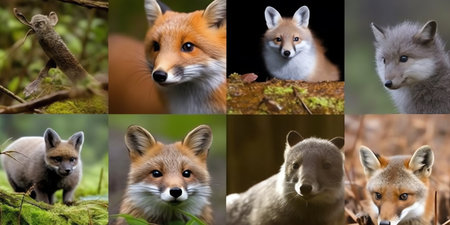 Capture the beauty of mammals in their natural habitat through. Compile the images into a gallery, book. Generative AI.の素材