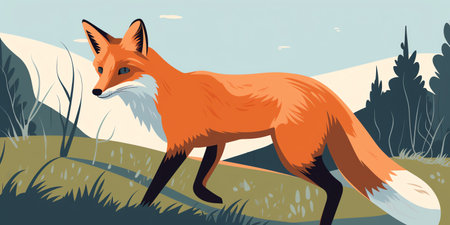 series of mammal portraits with a flat style. Simplify details, focus on the face, and use a cohesive color palette to tie the series together. Generative AI.の素材