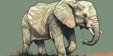 Raise awareness for mammal conservation by creating an illustration-based campaign. endangered species and advocate for their protection. Generative AI.の素材