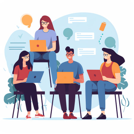Discussion Forum: Students participate in online discussions, sharing their thoughts and ideas on different topics. Generative AI.の素材