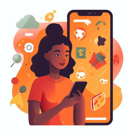 Gamified Learning: Student playing an educational game on a mobile device with different levels, rewards, and challenges designed to enhance learning.  Generative AI.の素材