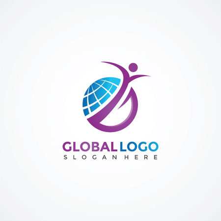 Abstract People, Global and Nature Logo Template. Vector Illustrのイラスト素材