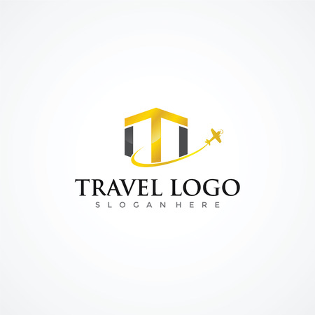 Luxury Travel Logo Template. Vector Illustrator Eps.10.のイラスト素材