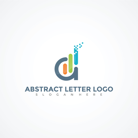 Abstract Letter D Logo Template. Vector Illustrator Eps.10のイラスト素材
