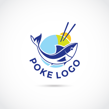 Poke Food Logo Logo Design. Vector Illustrator Eps. 10のイラスト素材
