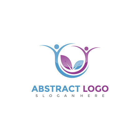 Abstract Nature and People Logo Design.  Vector illustration.のイラスト素材