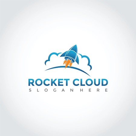 Rocket Cloud symbol design. Vector Illustrator.のイラスト素材